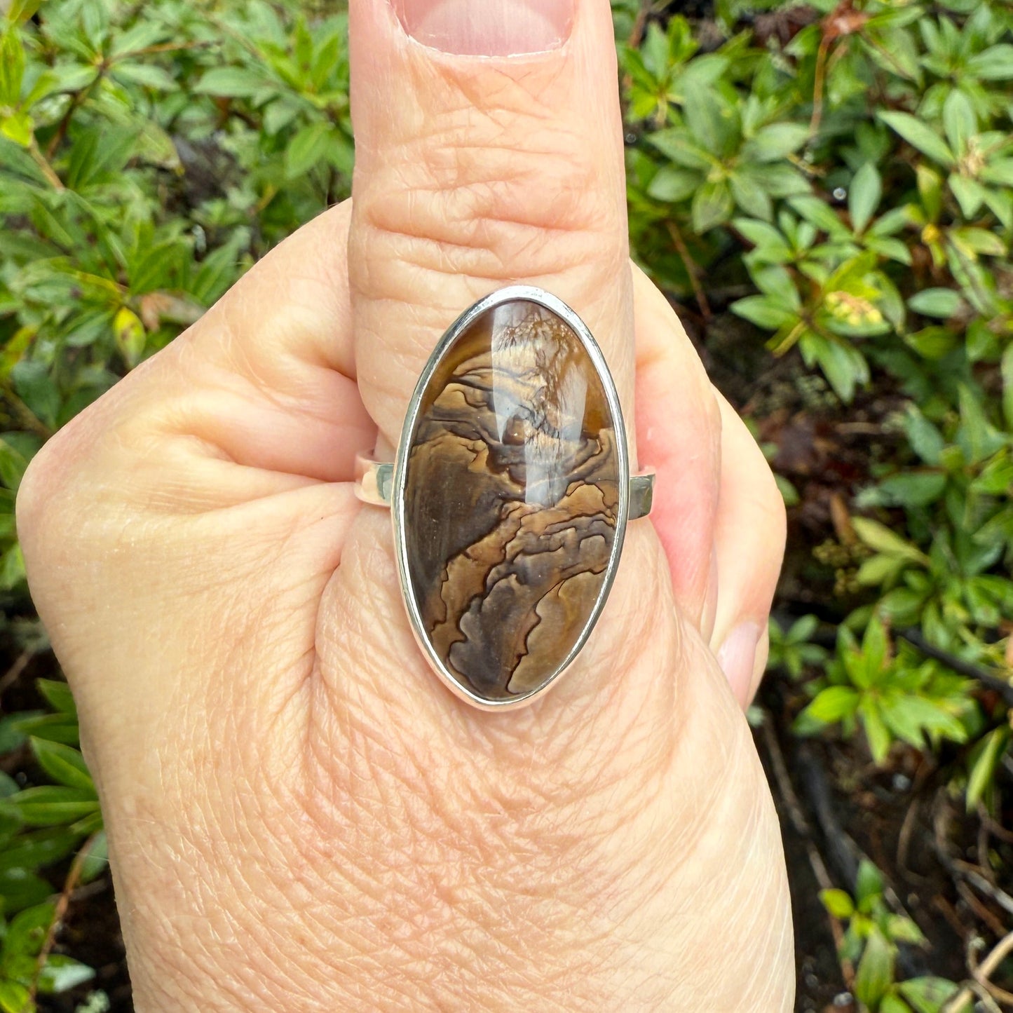 Oregon Biggs Picture Jasper Statement Ring Size 11.75 | PNW Gemstone | Handmade Sterling Silver