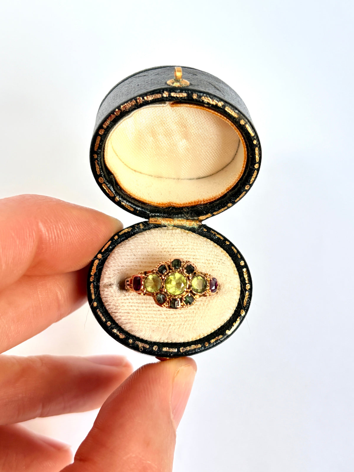 Victorian, Peridot, Tourmaline and Garnet Ring