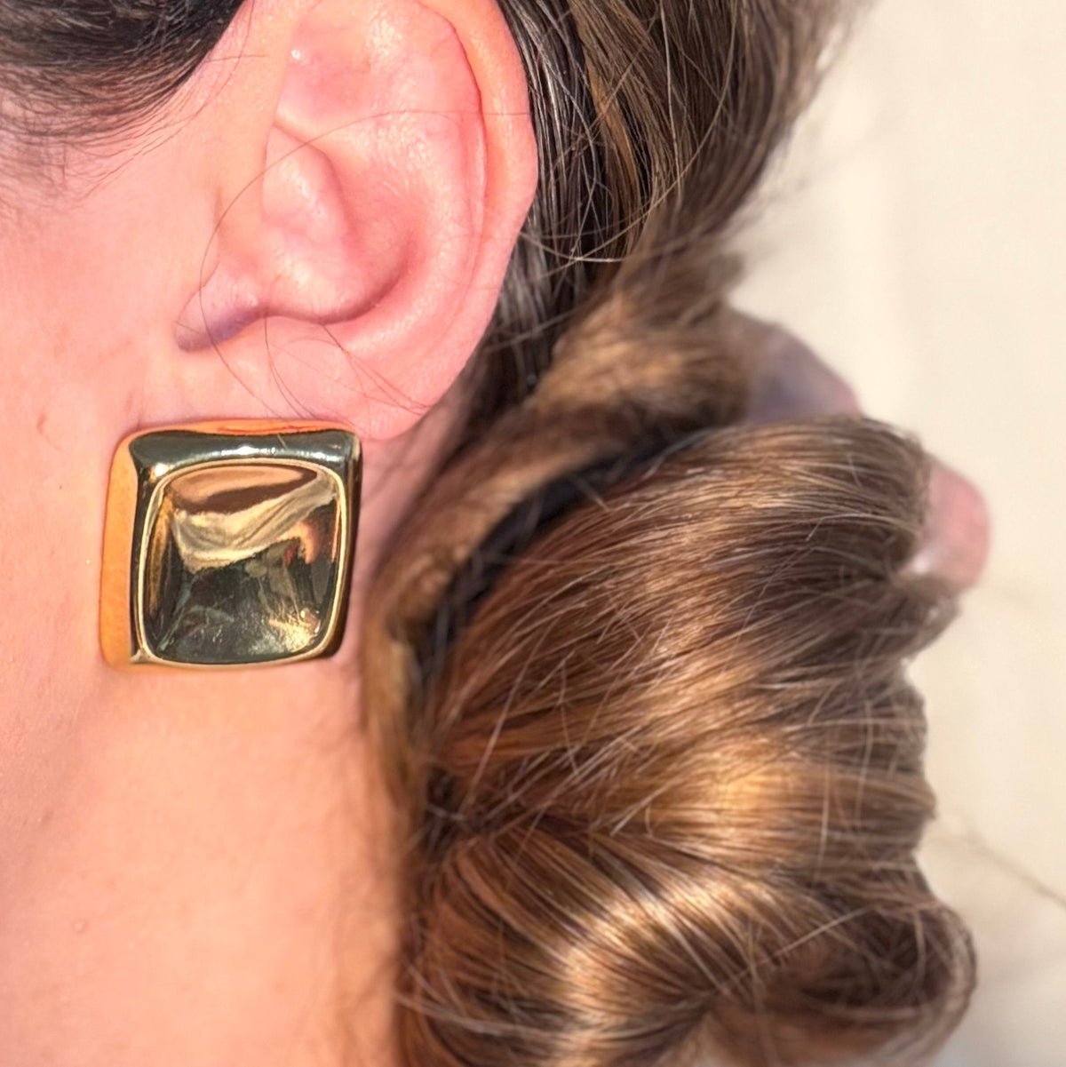 Beth Bold Gold Square Earrings