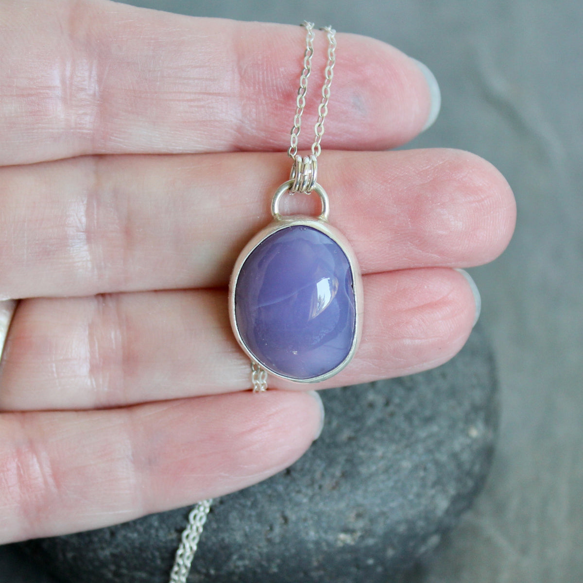 Chunky Dark Holly Blue Pendant Necklace | PNW Gemstone Jewelry