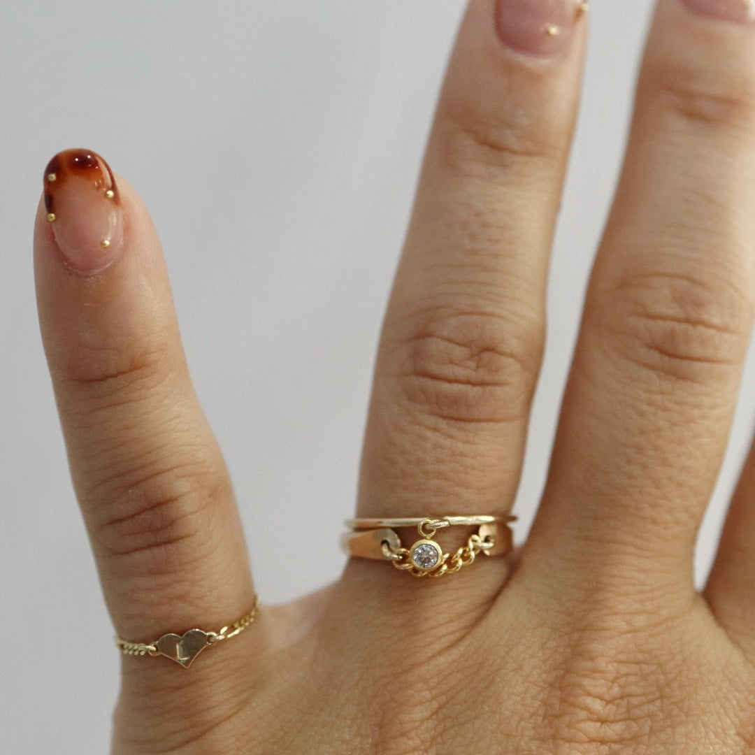 Gold Chain Ring in 14 Karat Gold Fill