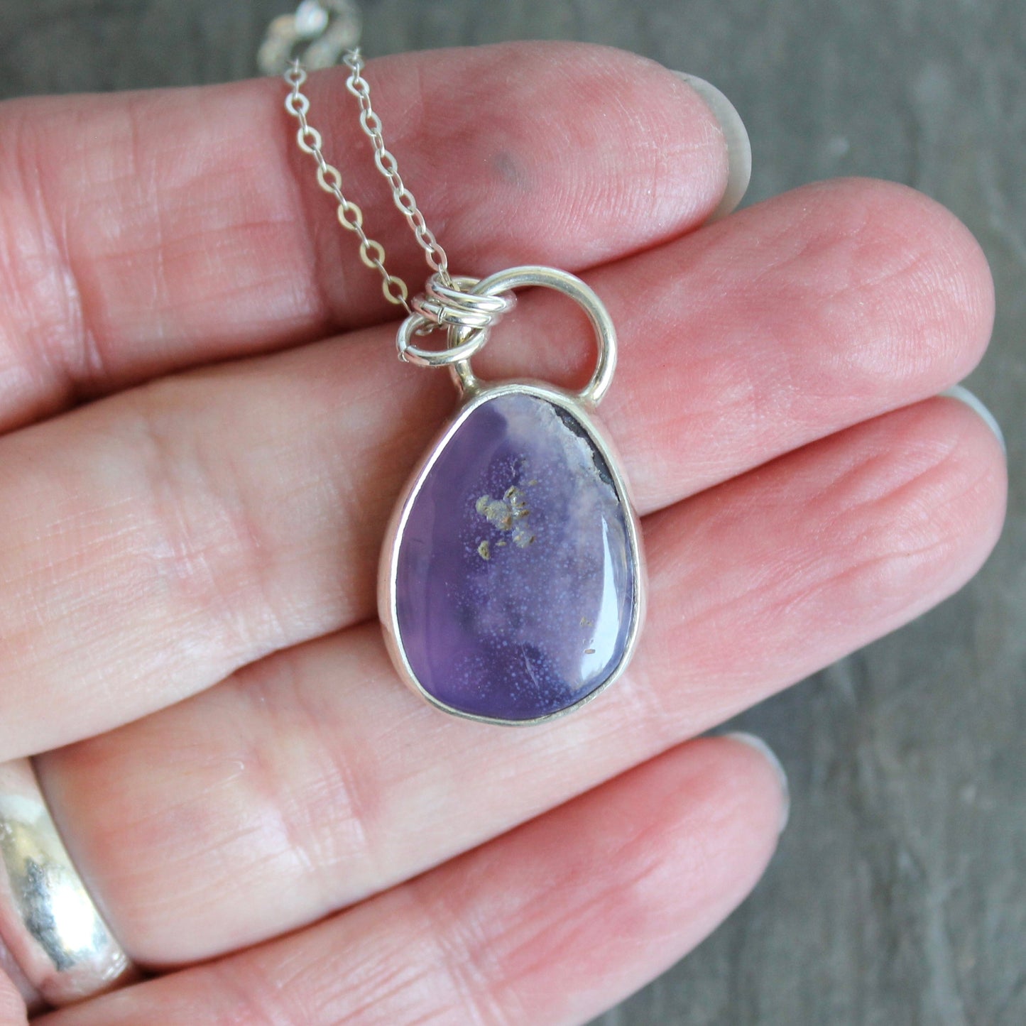 Teardrop Oregon Holley Blue Pendant Necklace | PNW Gemstone Jewelry