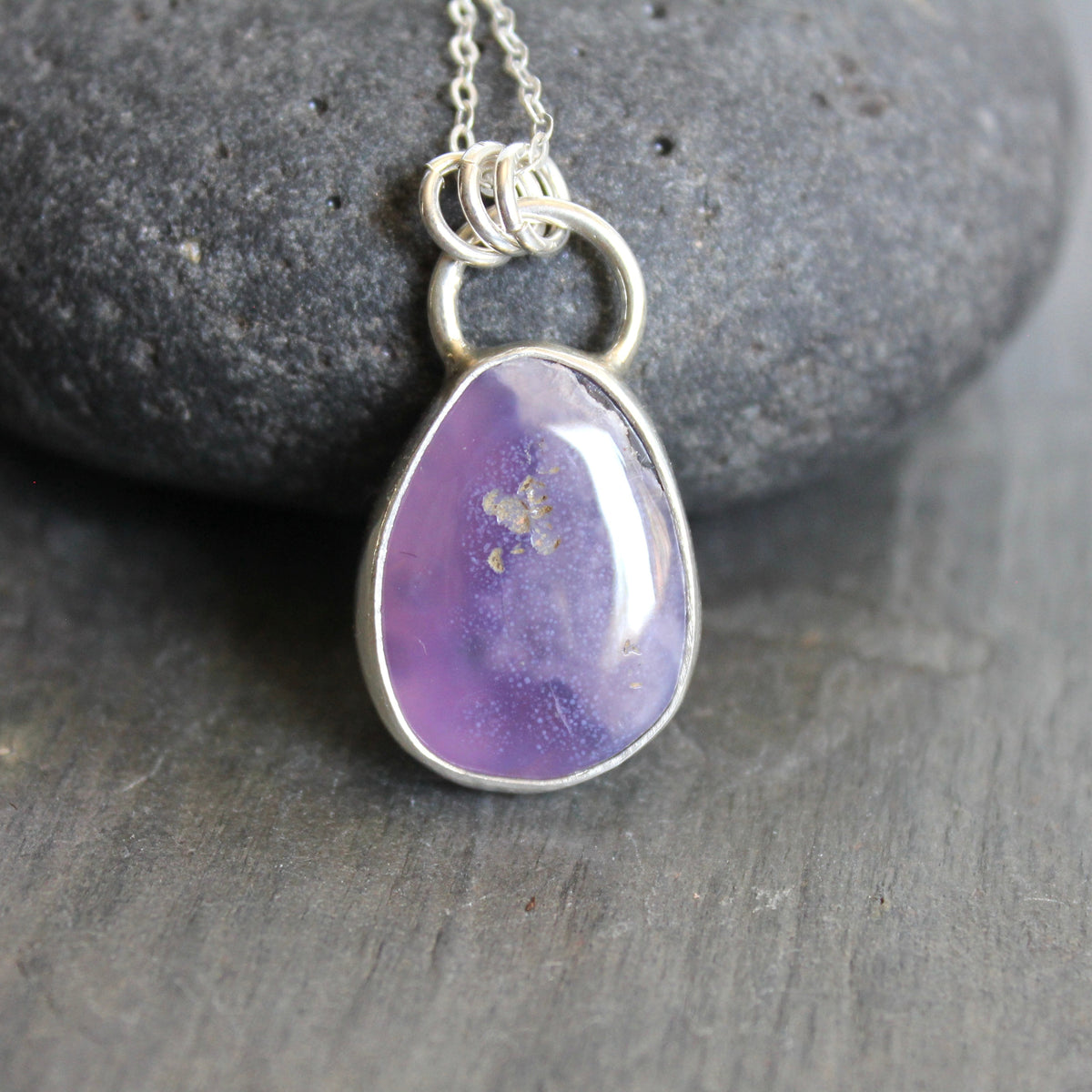 Teardrop Oregon Holley Blue Pendant Necklace | PNW Gemstone Jewelry