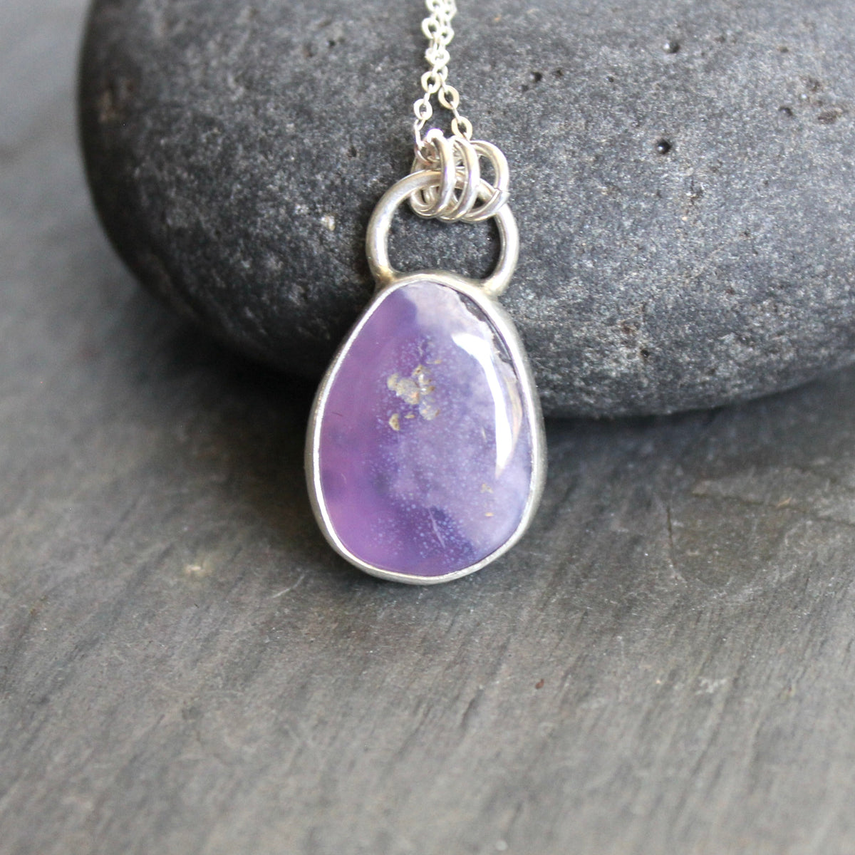 Teardrop Oregon Holley Blue Pendant Necklace | PNW Gemstone Jewelry