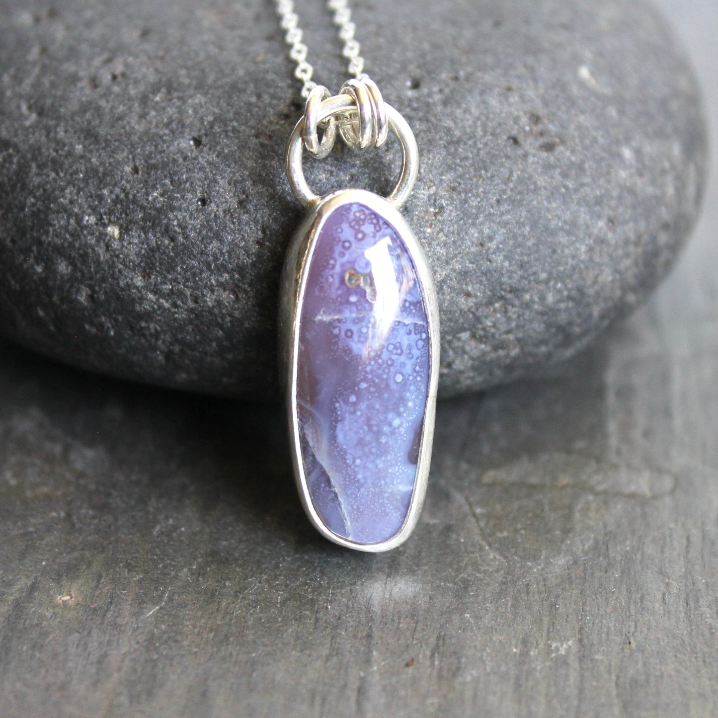 Long Oregon Holley Blue Pendant Necklace | PNW Gemstone Jewelry