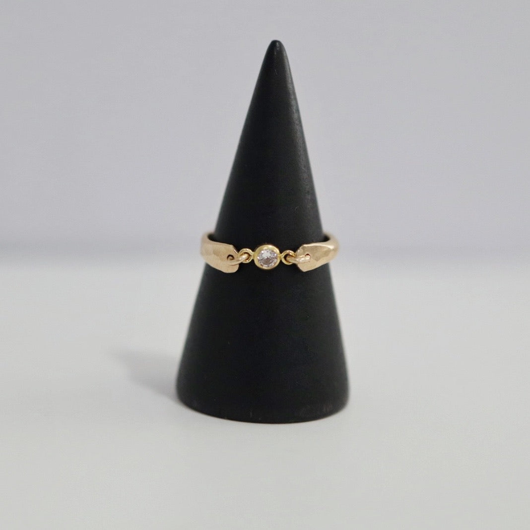 14 Karat Gold Fill and Cubic Zirconia Bold Ring