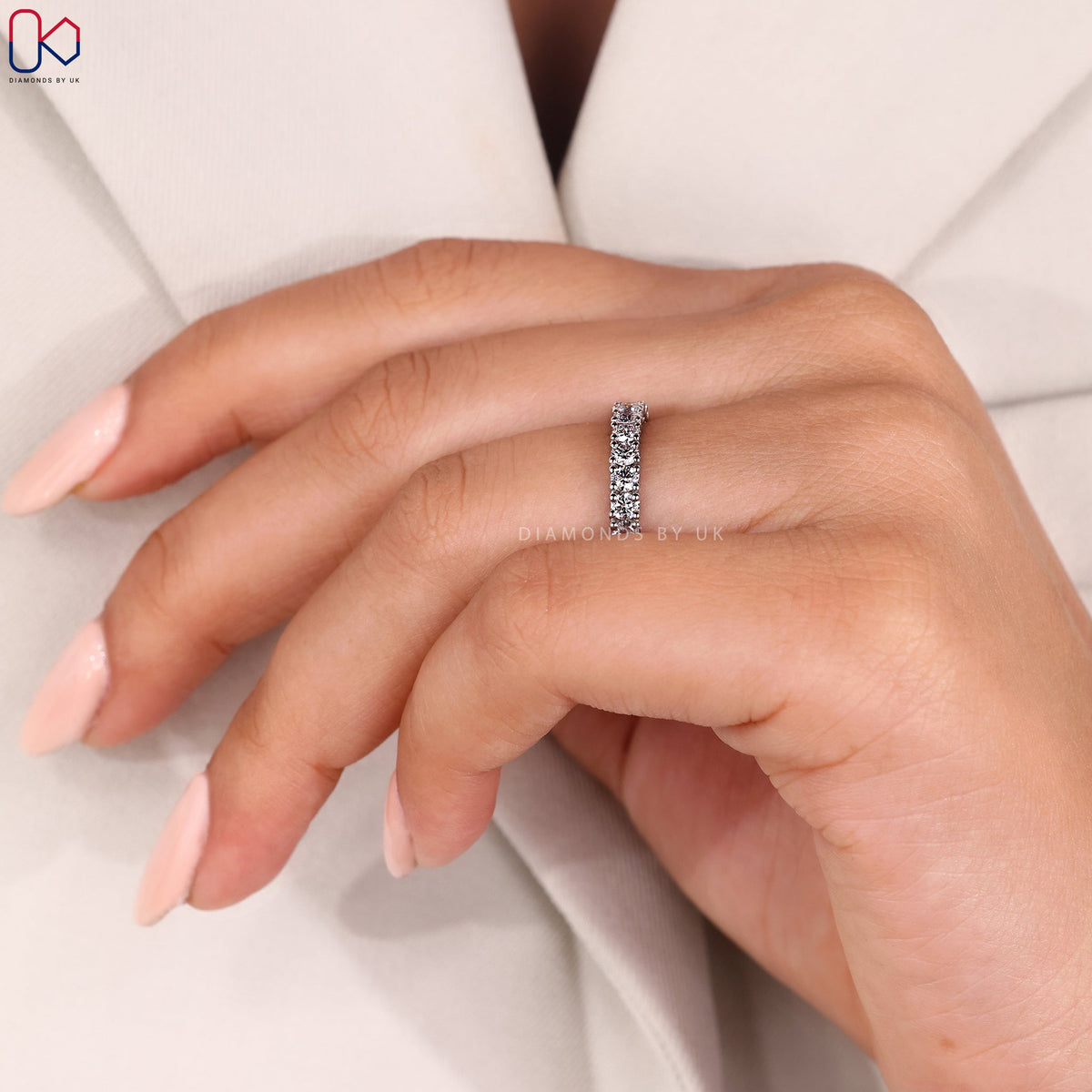 Round Diamond White Gold Eternity Band
