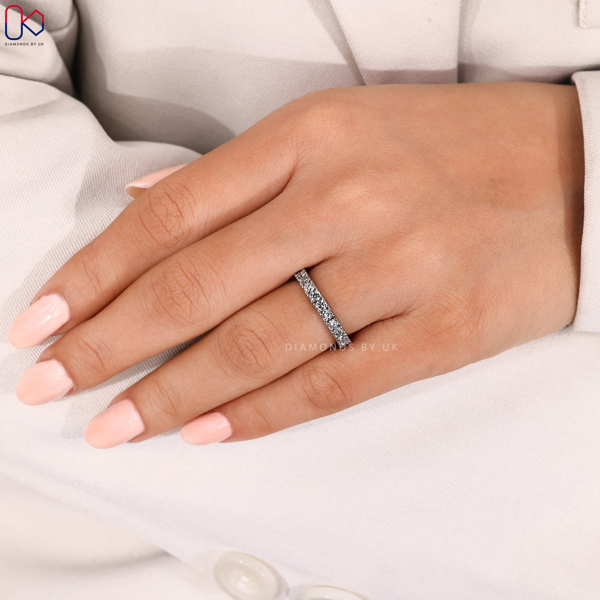 Round Diamond White Gold Eternity Band
