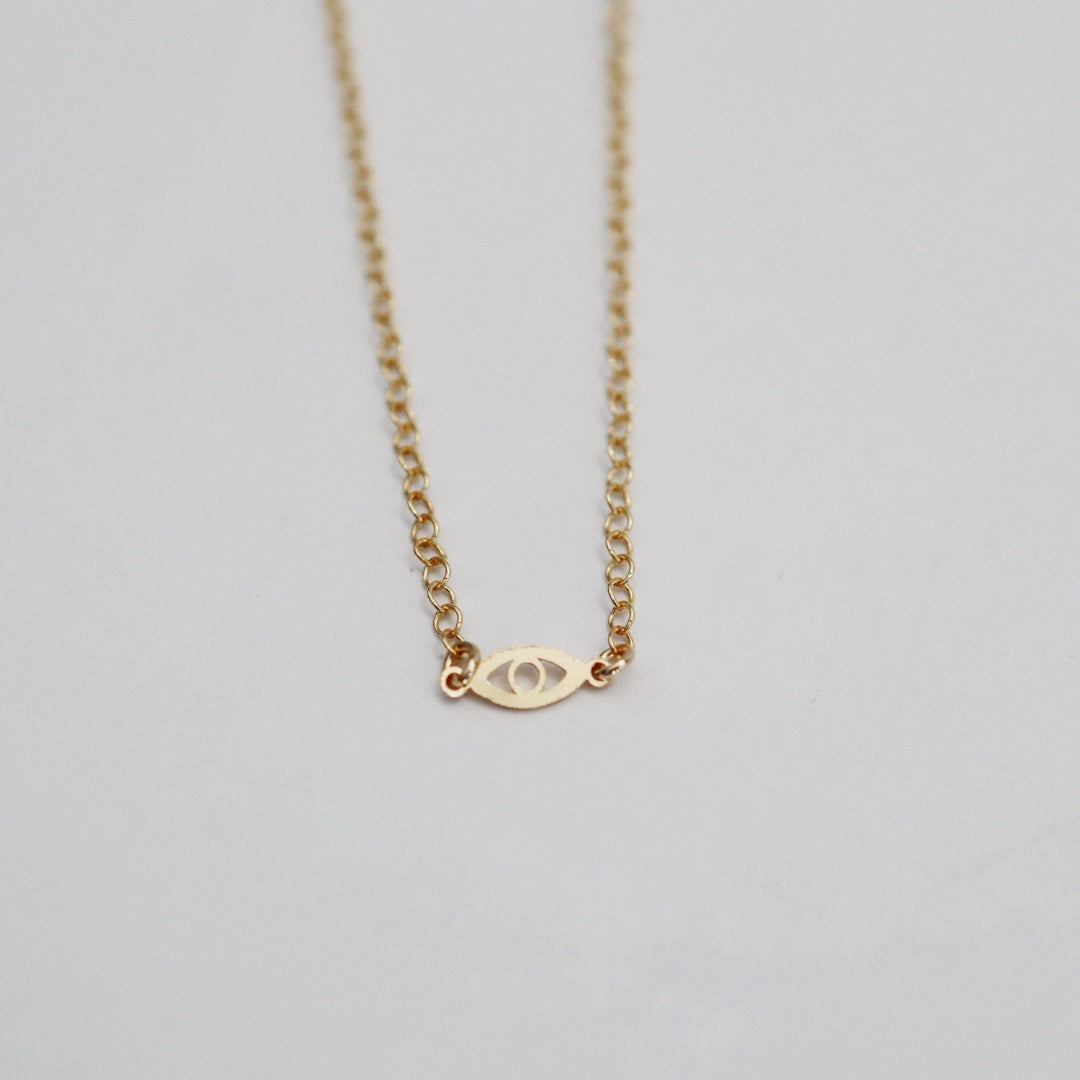Dainty Evil Eye Layering Necklace in 14 Karat Gold Fill
