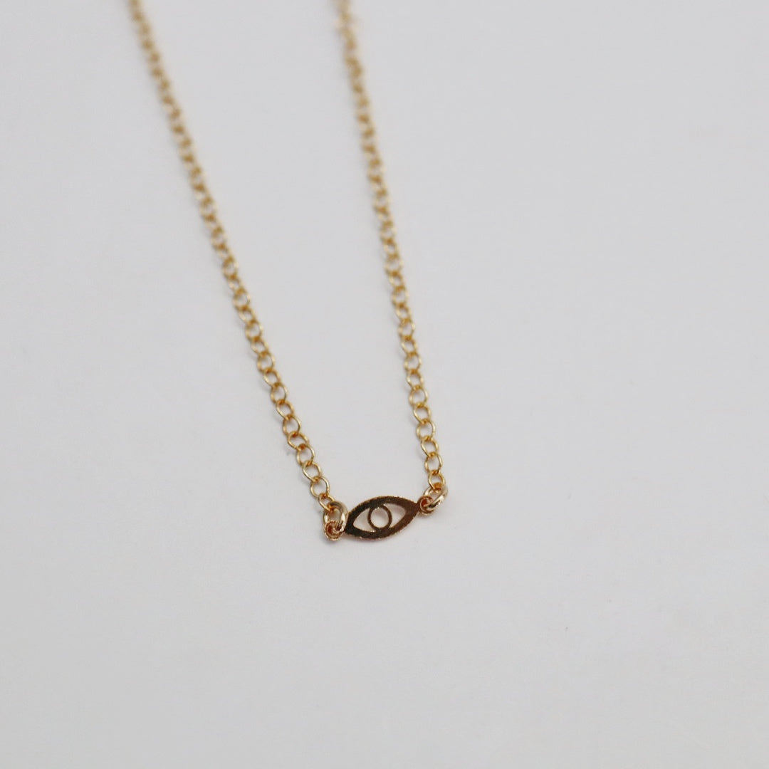 Dainty Evil Eye Layering Necklace in 14 Karat Gold Fill