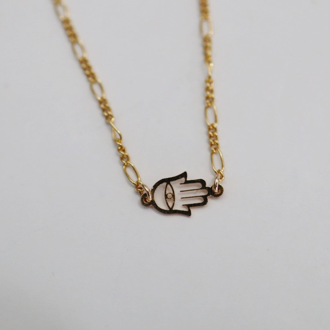 Dainty Hamsa Layering Necklace in 14 Karat Gold Fill