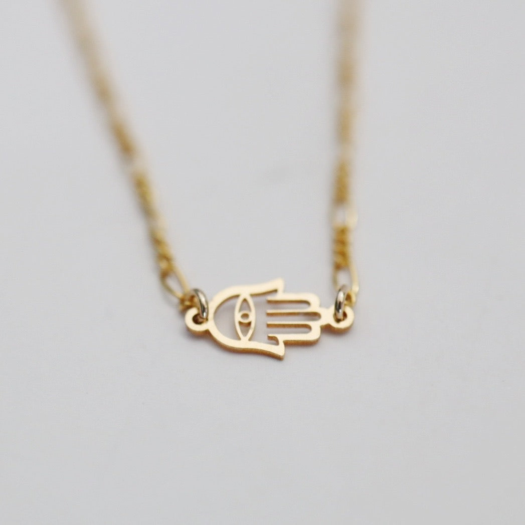 Dainty Hamsa Layering Necklace in 14 Karat Gold Fill