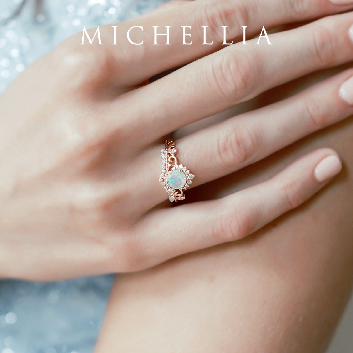 [Theia] Heirloom Crown Ring in Opal