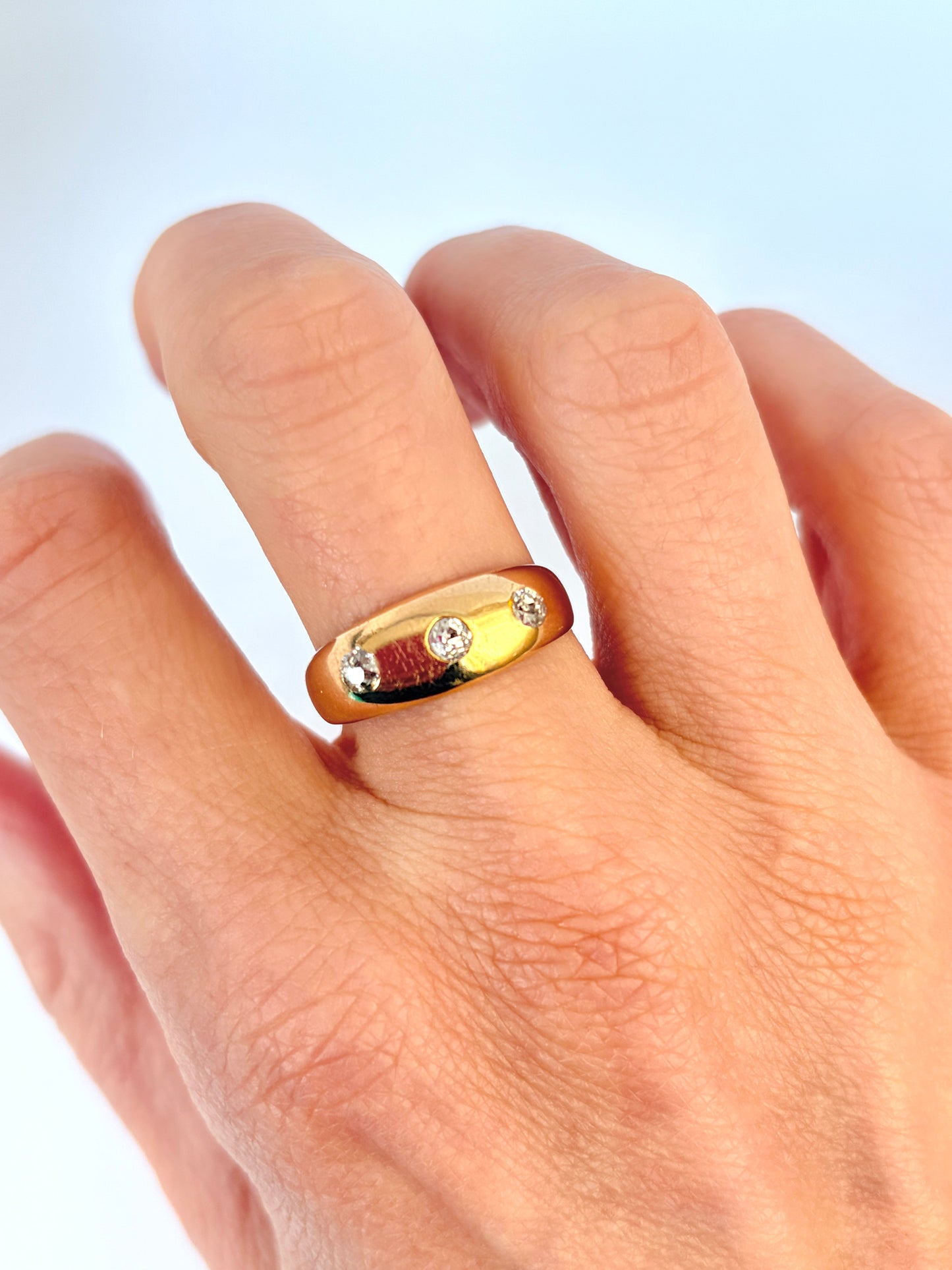 Art Deco, 18ct Gold  Diamond Trilogy Chunky Ring
