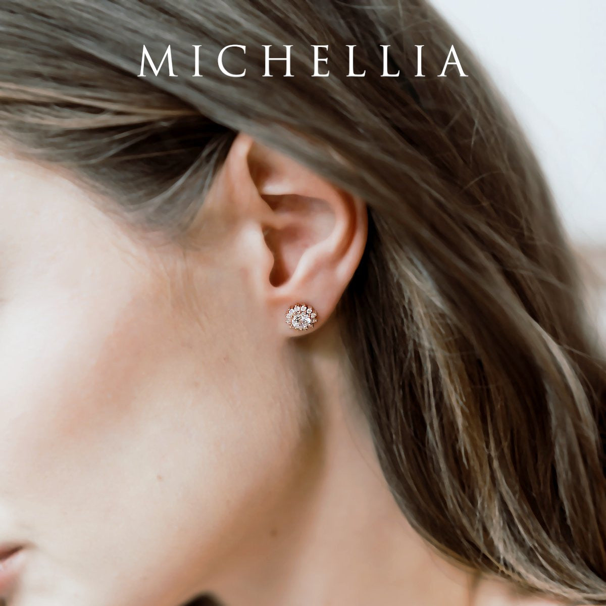 [Rosalie] Vintage Bloom Earrings in Morganite