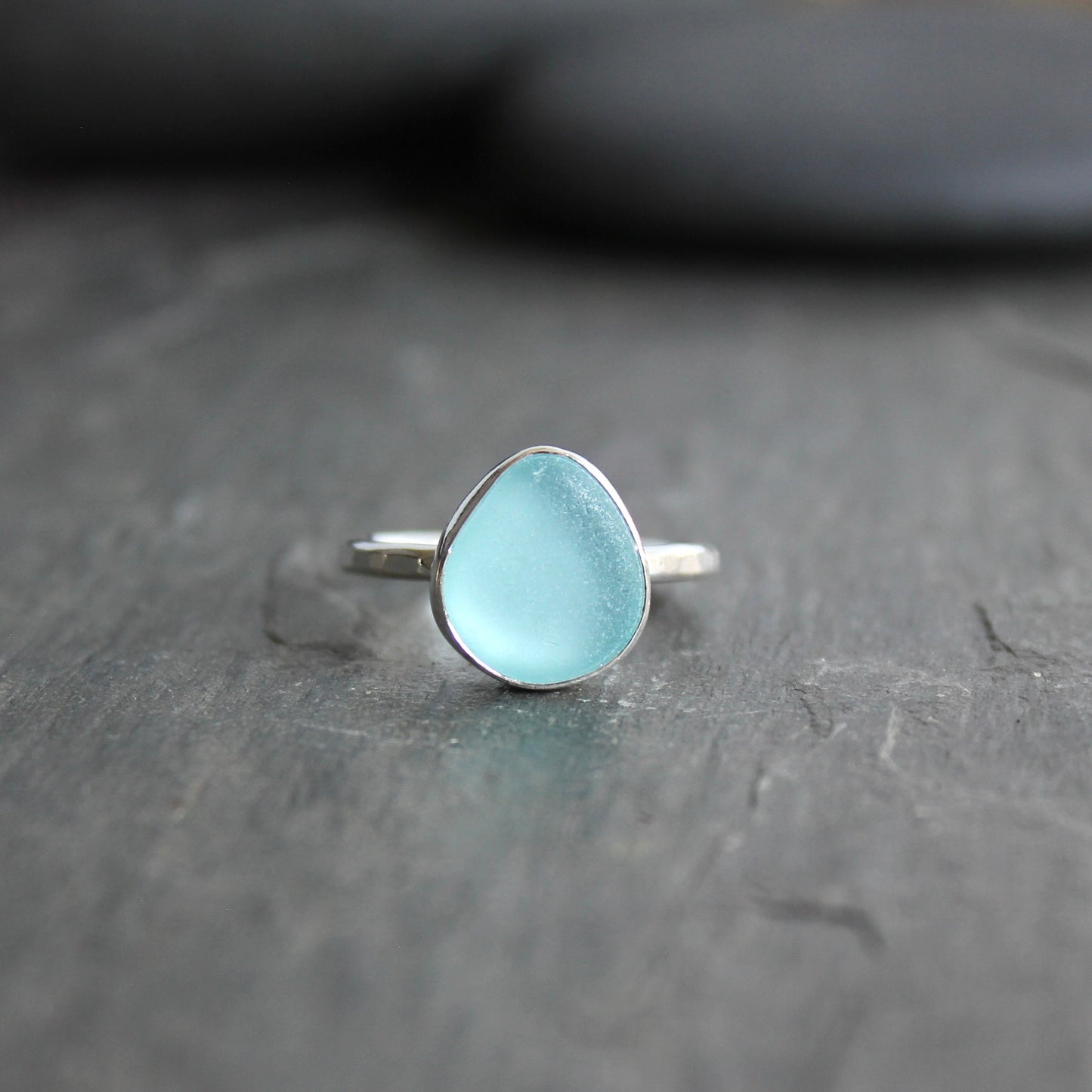 Aqua Turquoise Blue Stackable Ring