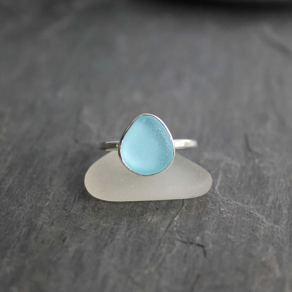 Aqua Turquoise Blue Stackable Ring
