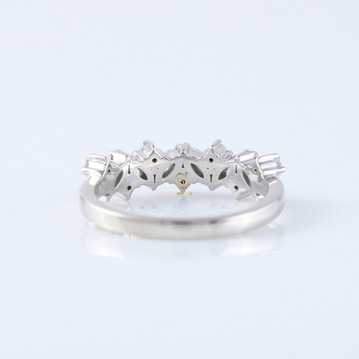 Marquise & Round Lab Grown Wedding Band