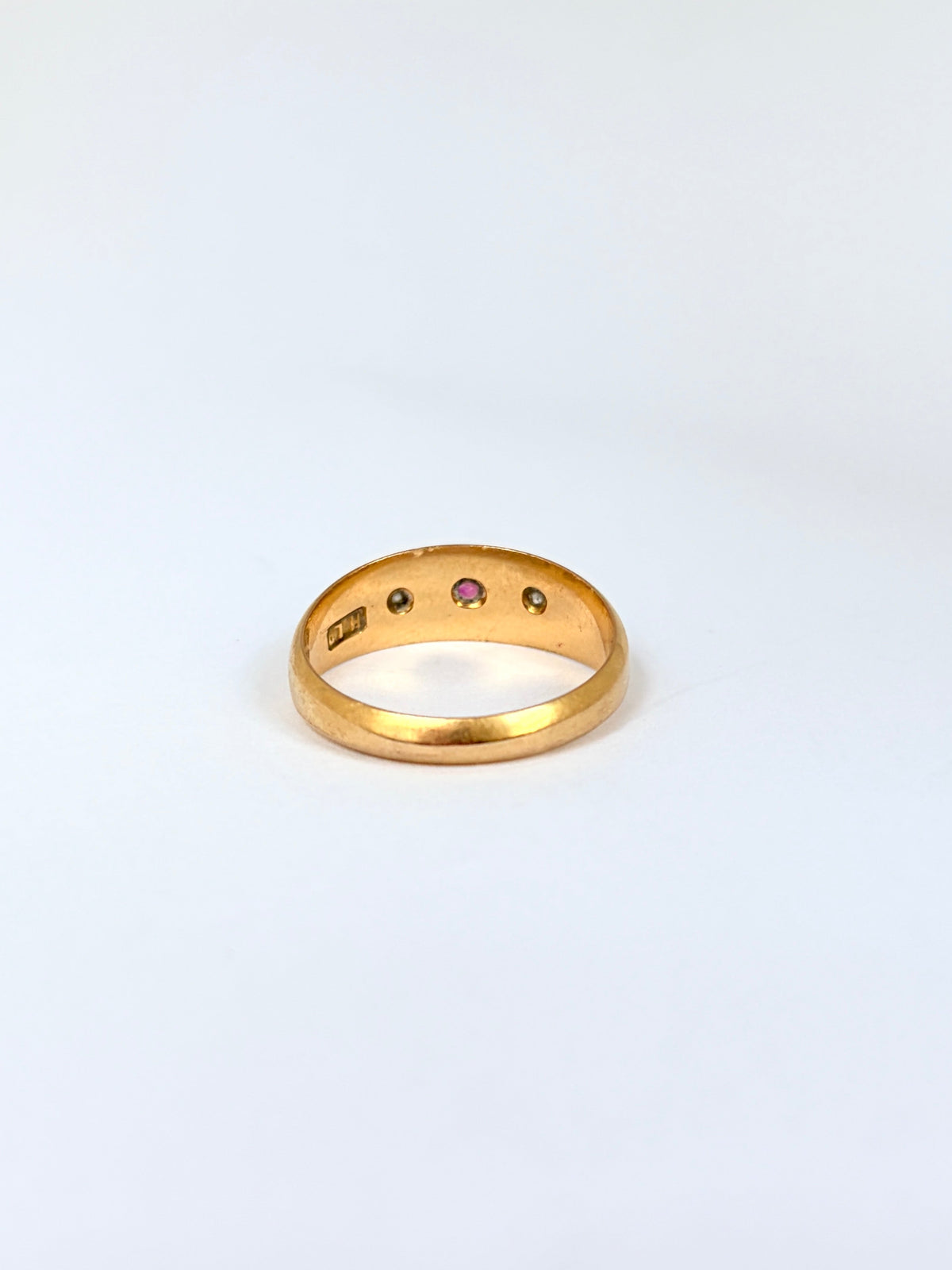 Antique 18ct Ruby And Diamond Star Ring, Hallmarked for 18ct Gold, Birmingham 1906