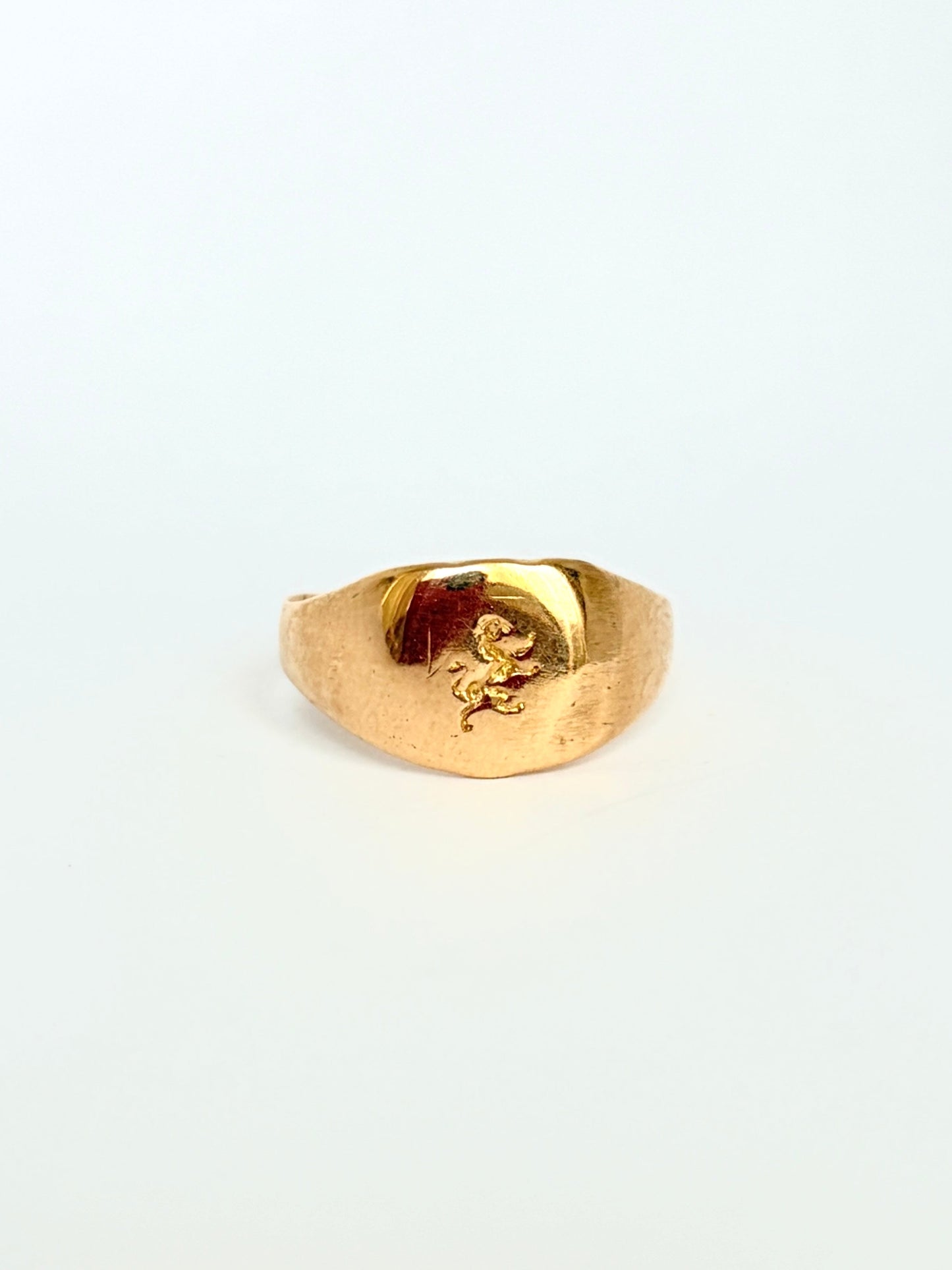 Vintage, 18ct Gold Lion Signet Ring, Hallmarked 18ct Gold, 3.42g