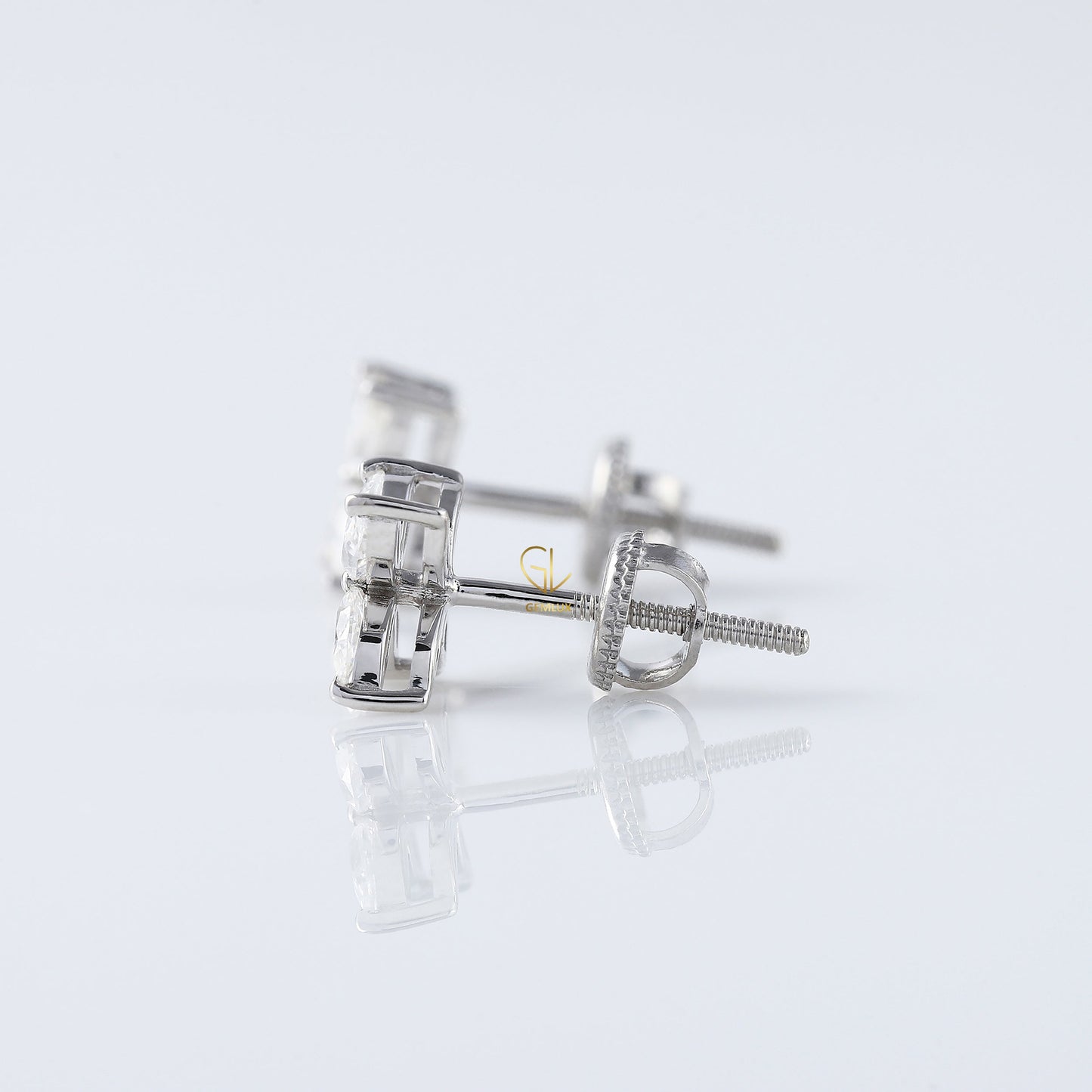 Marquise Cut Moissanite Flower Stud Earrings