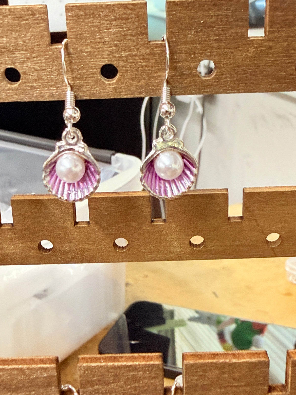 Sea Shell and Pearl Earrings