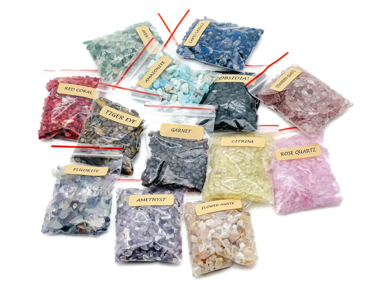 Crystal Chips – Crystal Semi Tumbled Chips - Bulk Crystal - 2-6mm - MIX