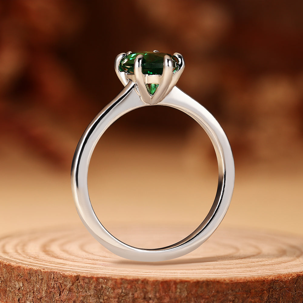 2.07CT Marquise Cut Lab Emerald Elegant Solitaire Engagement Ring