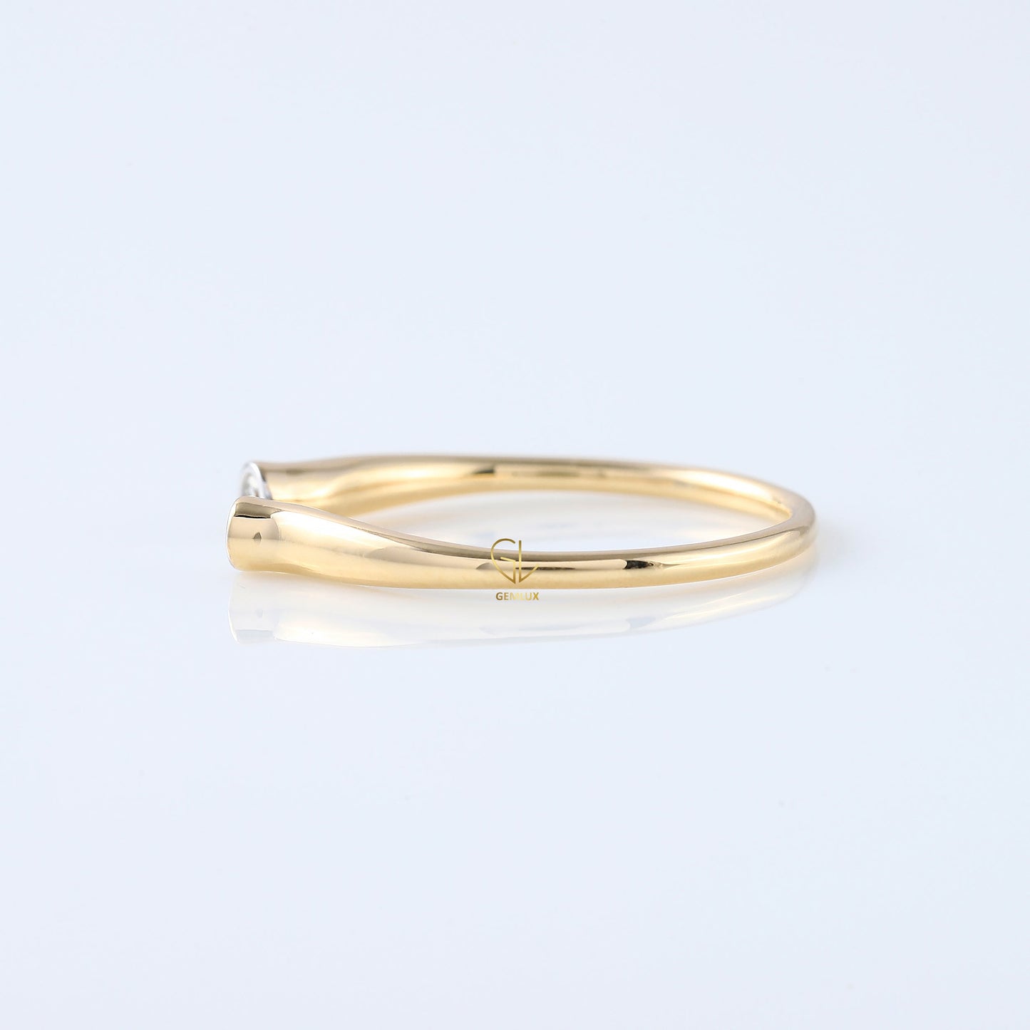 Open Cuff Lab Grown Two Stone Bezel Set Adjustable Band