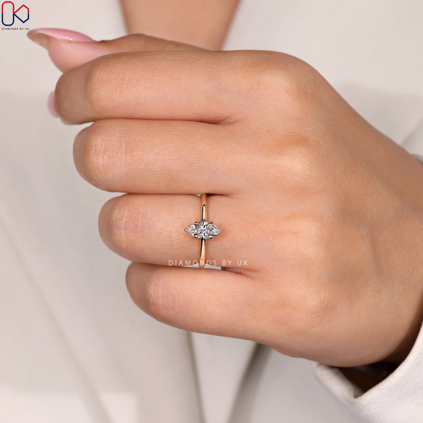 Marquise Diamond Ring In Yellow Gold