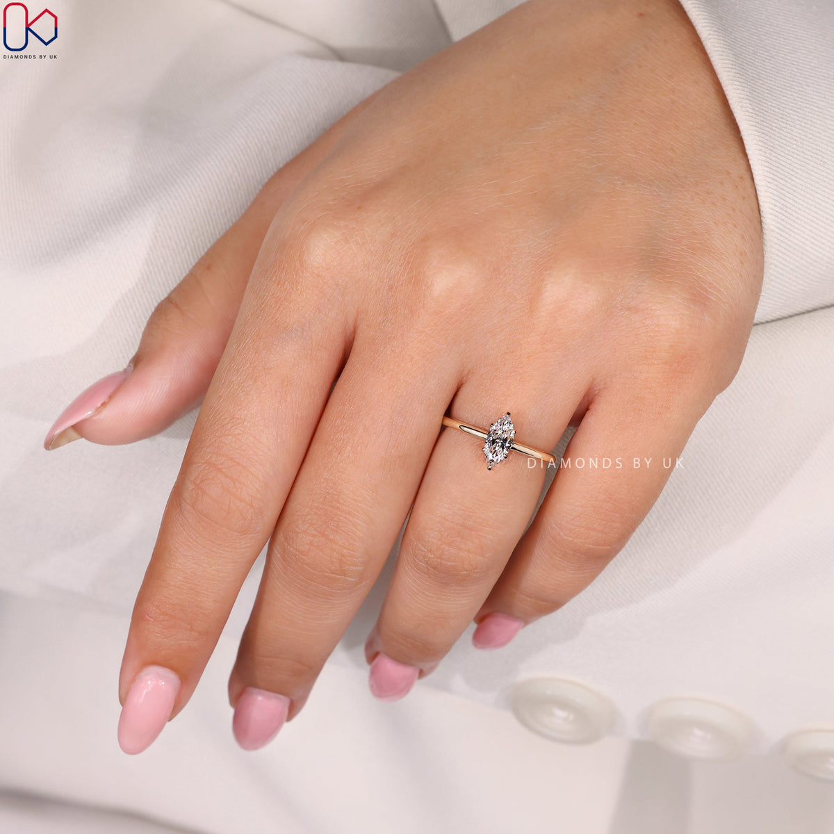 Marquise Diamond Ring In Yellow Gold