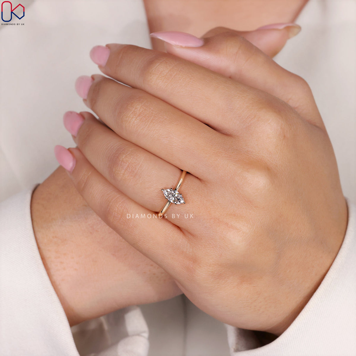 Marquise Diamond Ring In Yellow Gold