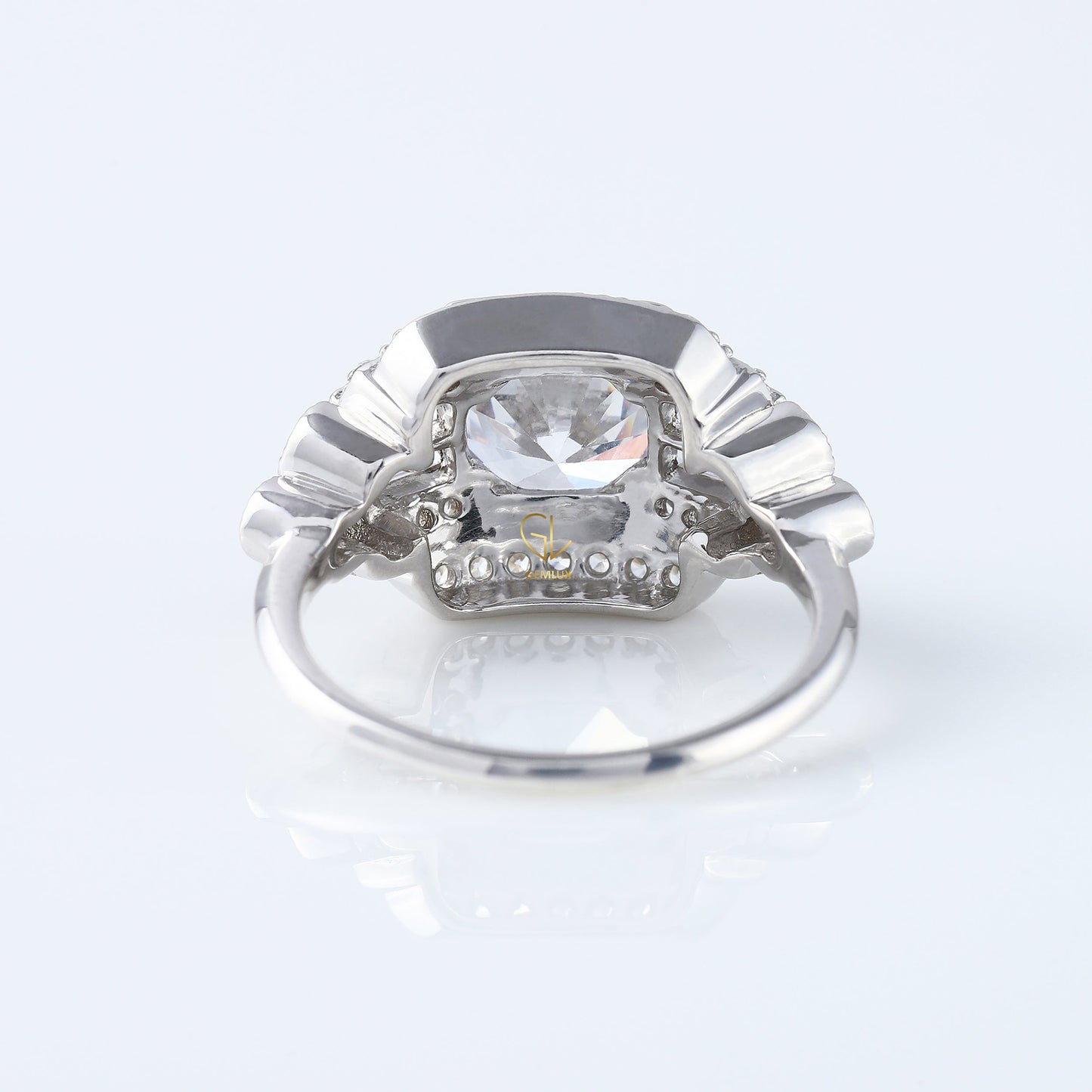 Vintage Art Deco Round Moissanite Diamond Antique Ring