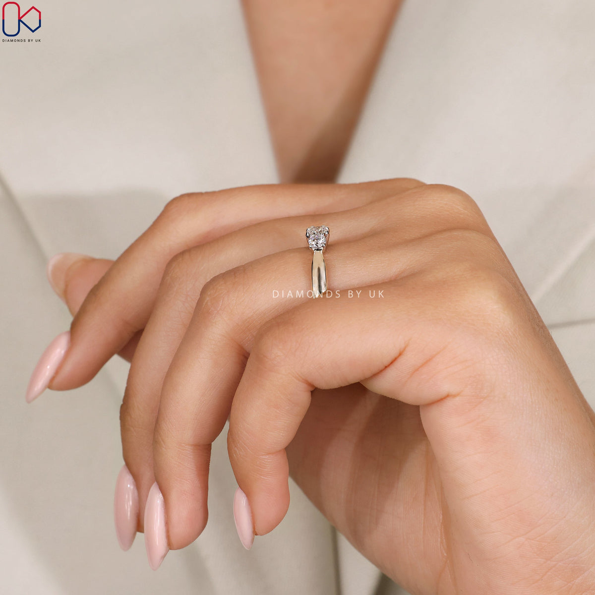 Round Cut 3 Diamond Engagement Ring