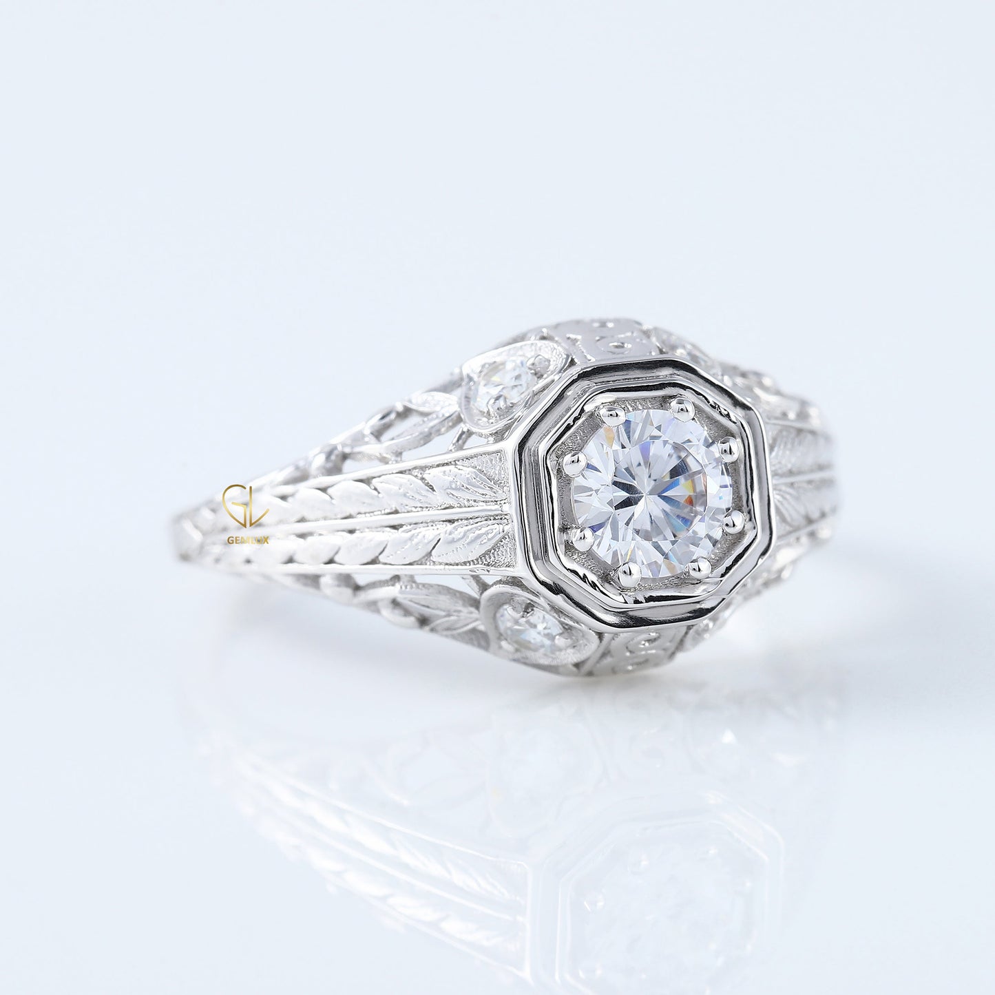Vintage Inspired Round Cut Lab Grown Edwardian Ring