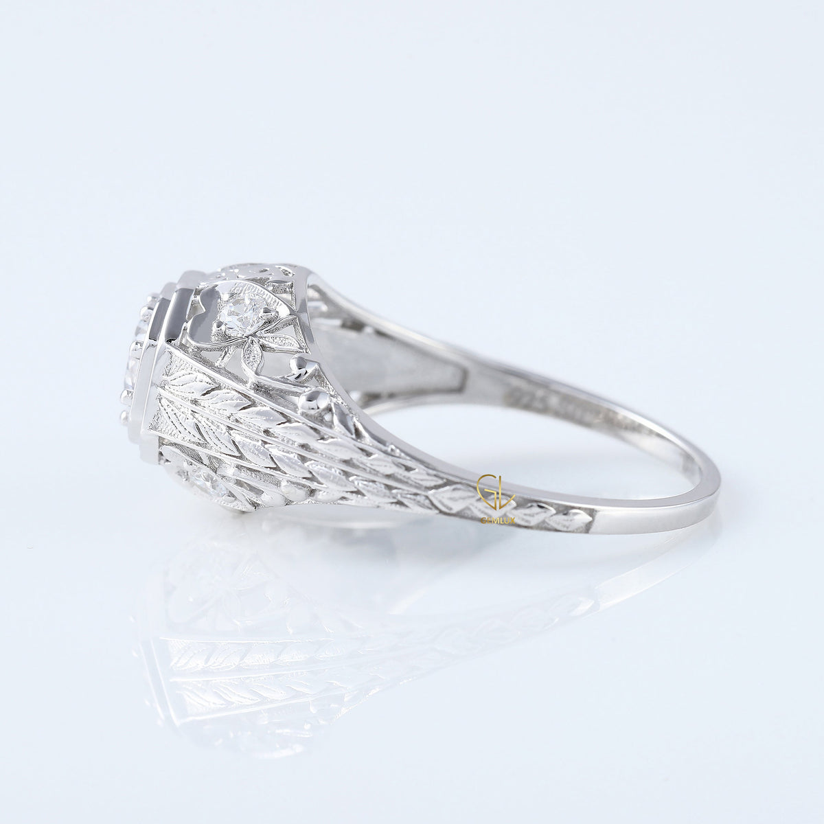 Vintage Inspired Round Cut Lab Grown Edwardian Ring