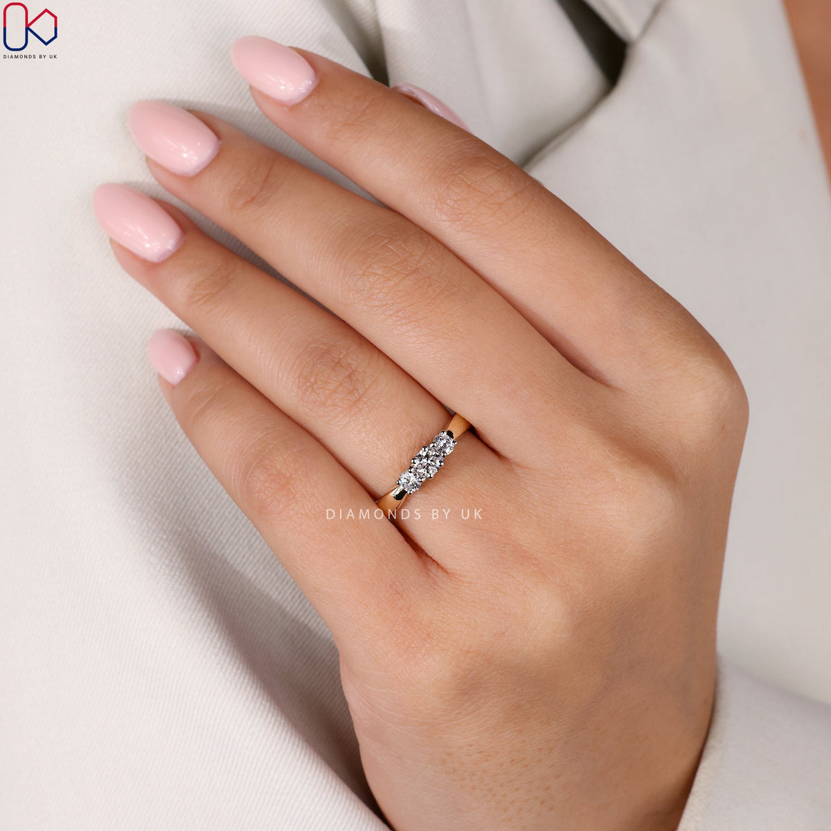 Round Cut 3 Diamond Engagement Ring