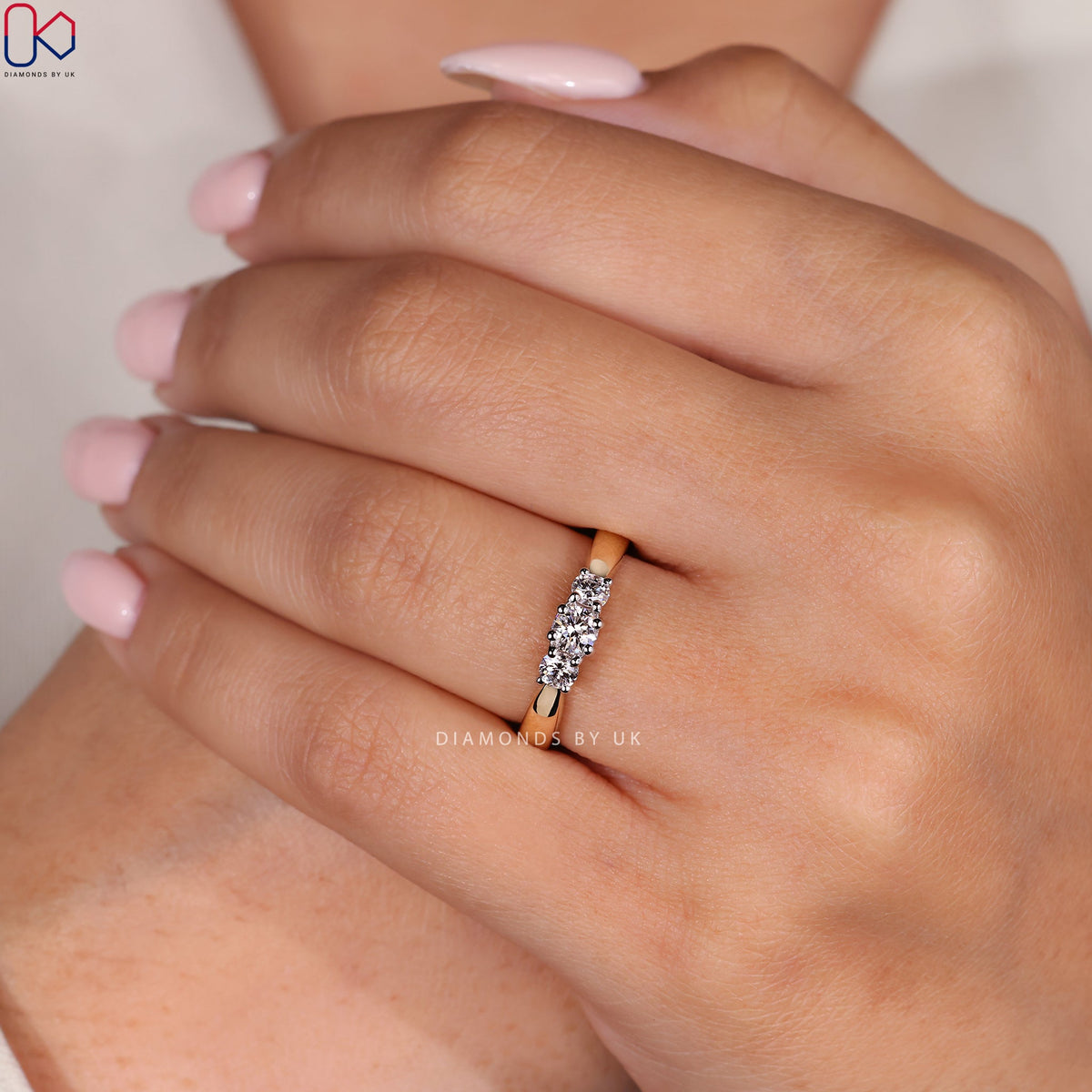 Round Cut 3 Diamond Engagement Ring