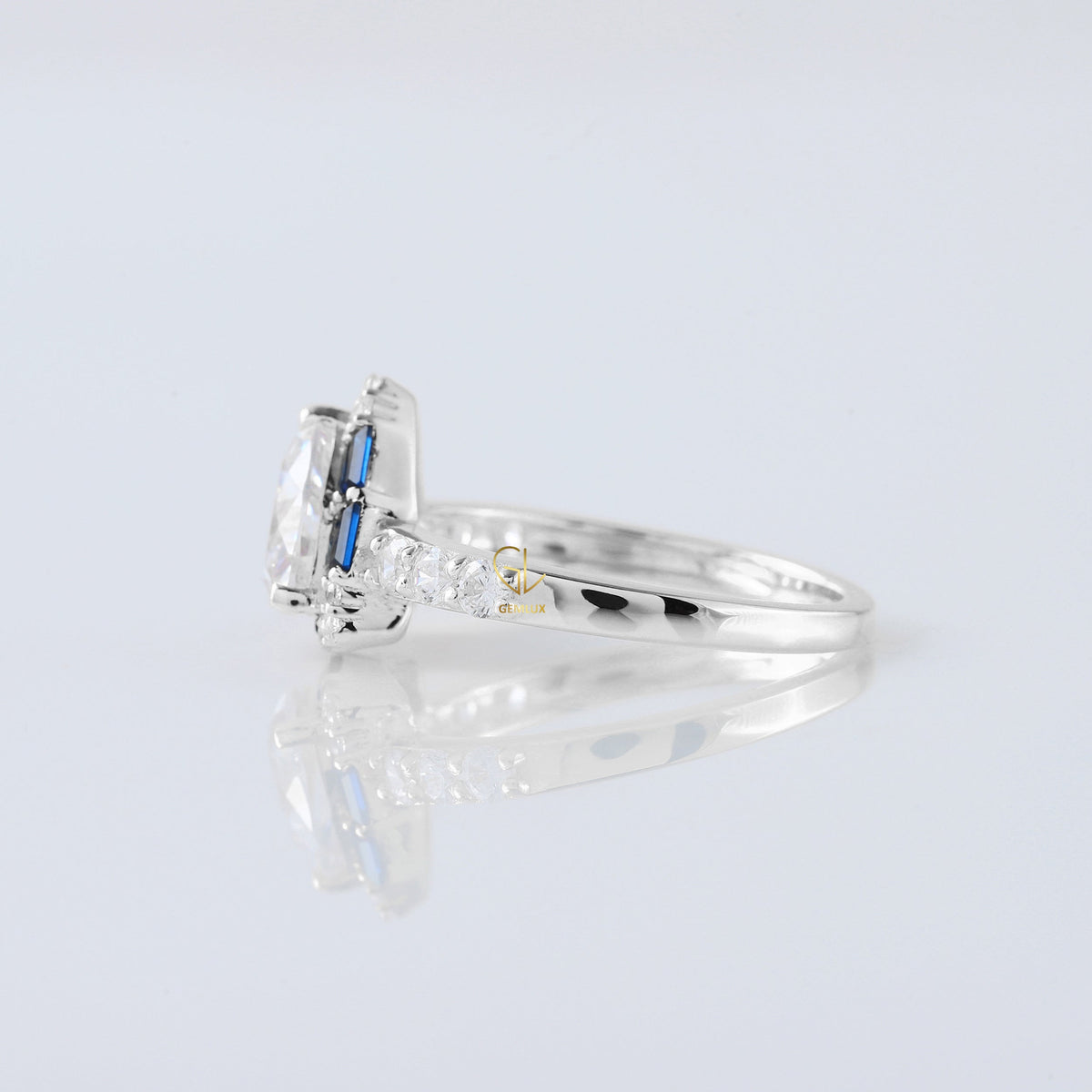 Trillion Cut Lab Grown Diamond Halo Ring