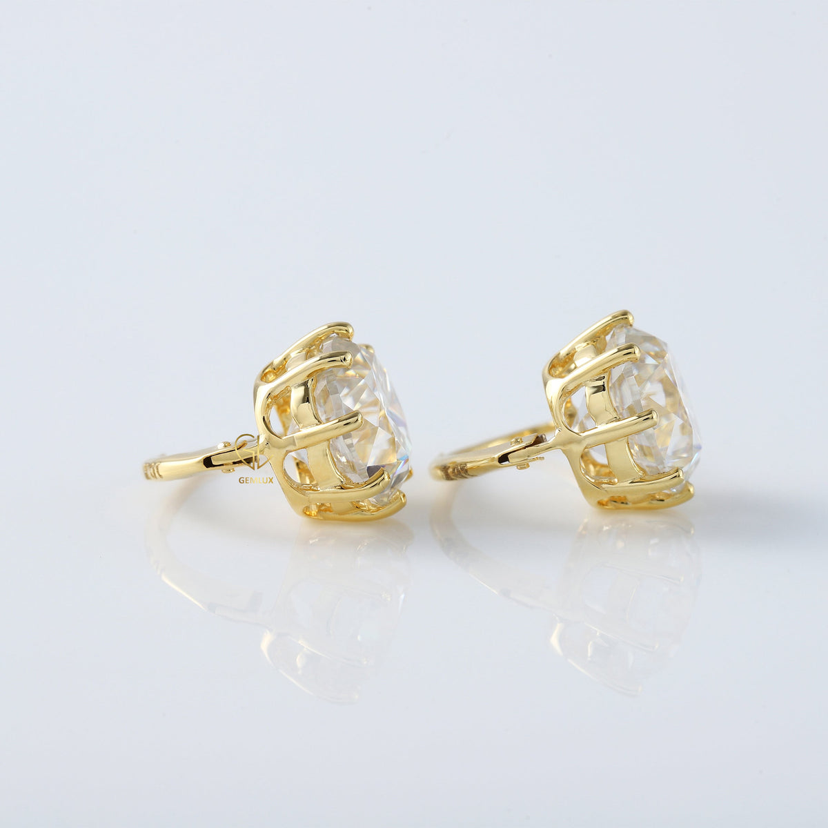 Certified Old European Round Cut Lab Grown Drop Earrings