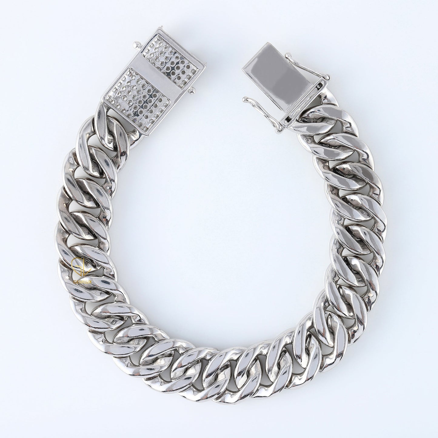 Hip Hop Iced Out Moissanite Cuban Link Bracelet