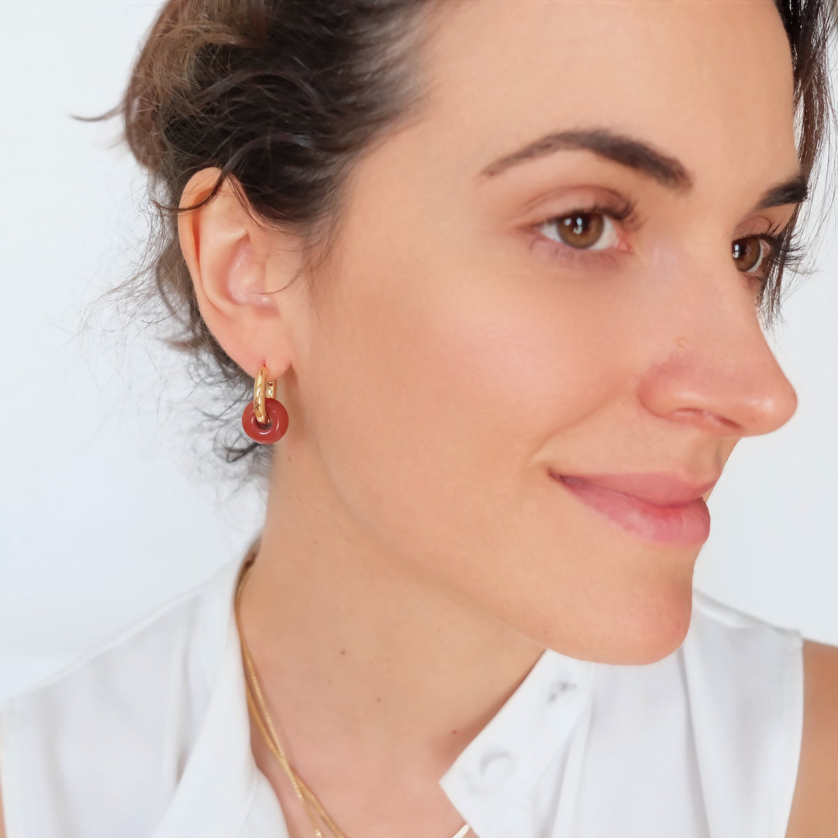 Carnelian Hoop Earrings