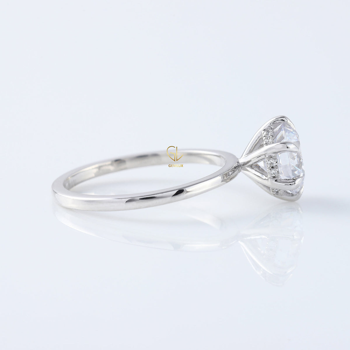 IGI Certified Round Cut Lab Grown Hidden Halo Solitaire Ring