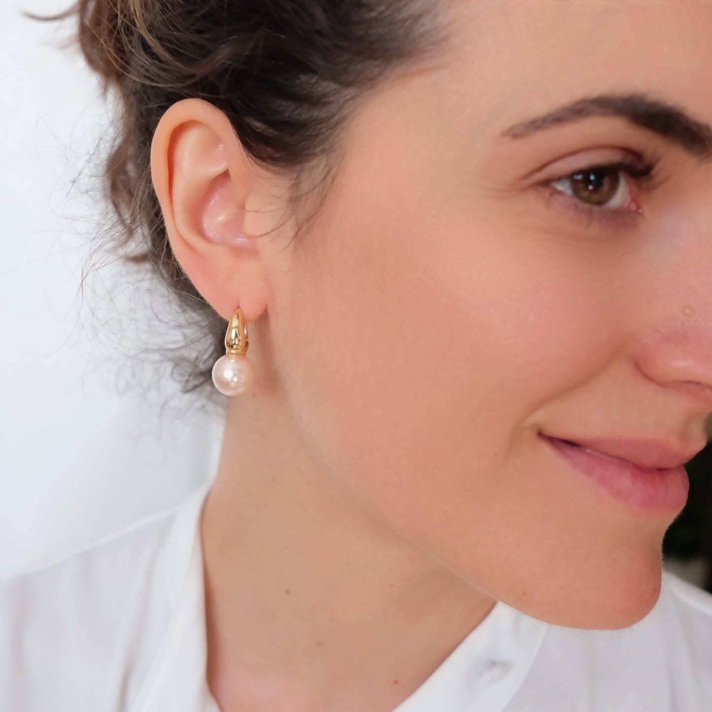 Pink pearls earrings
