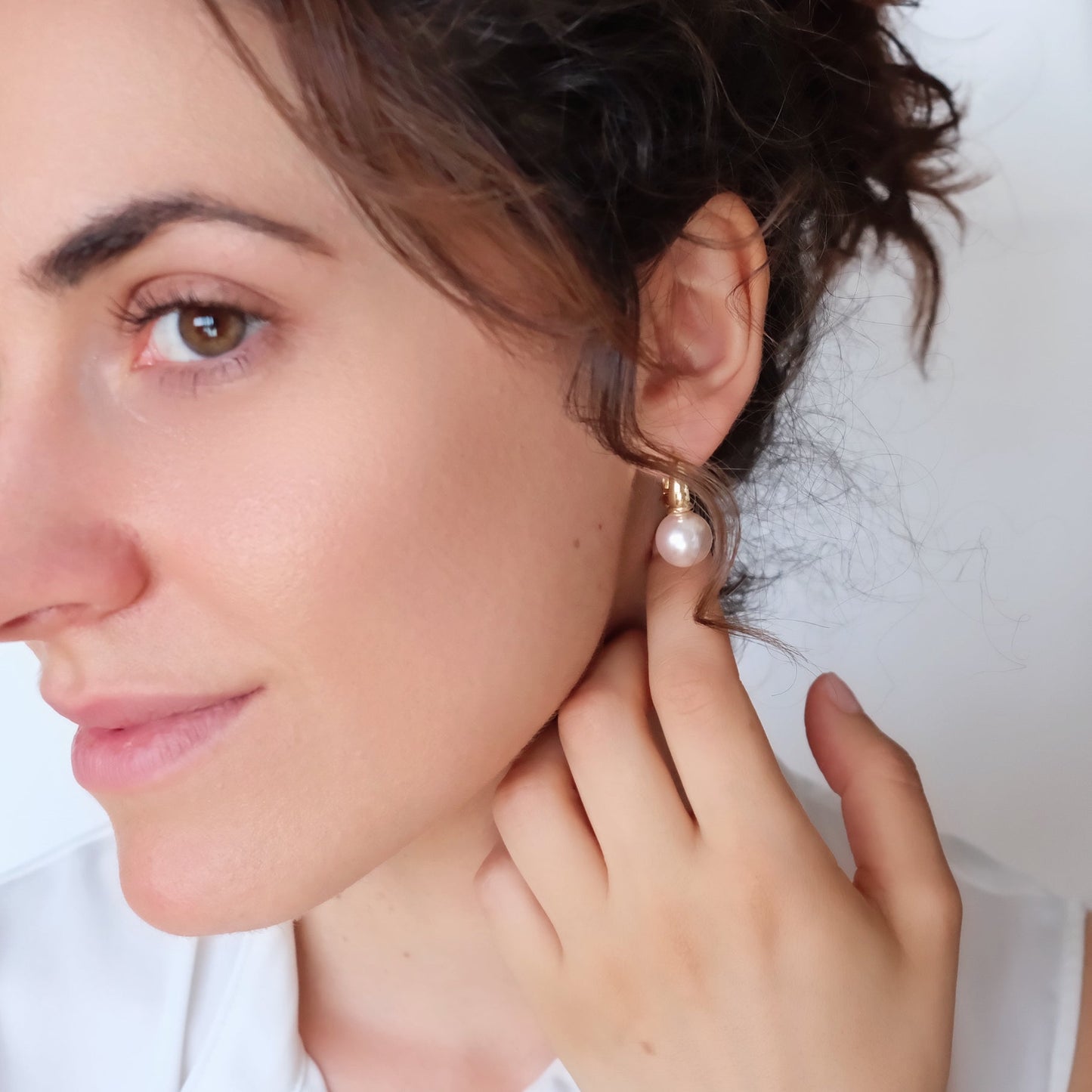 Pink pearls earrings