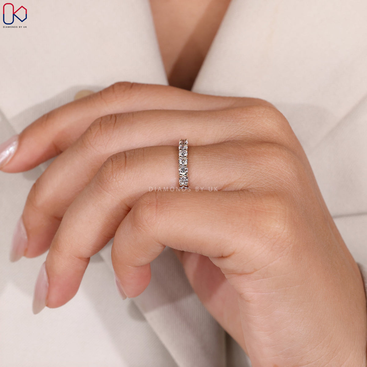 Round Diamond Yellow Gold Eternity Band