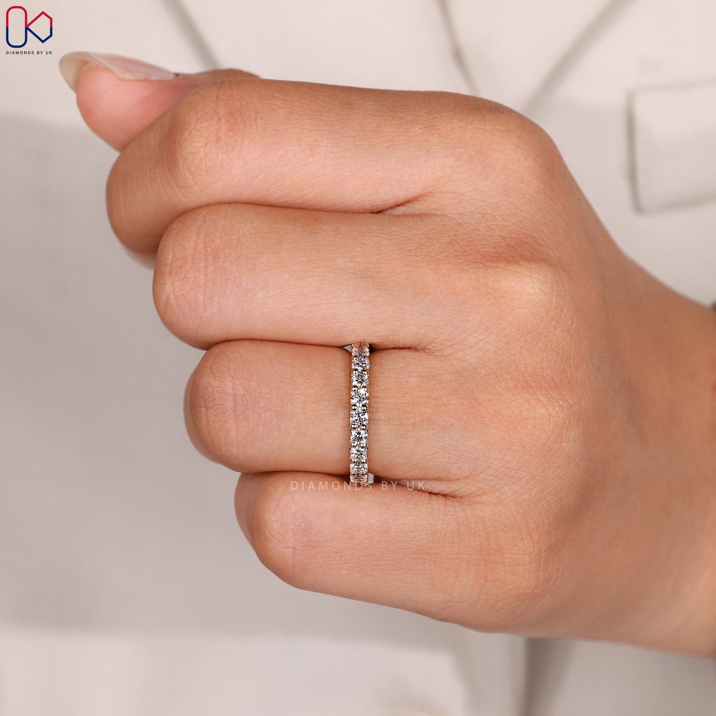 Round Diamond Yellow Gold Eternity Band