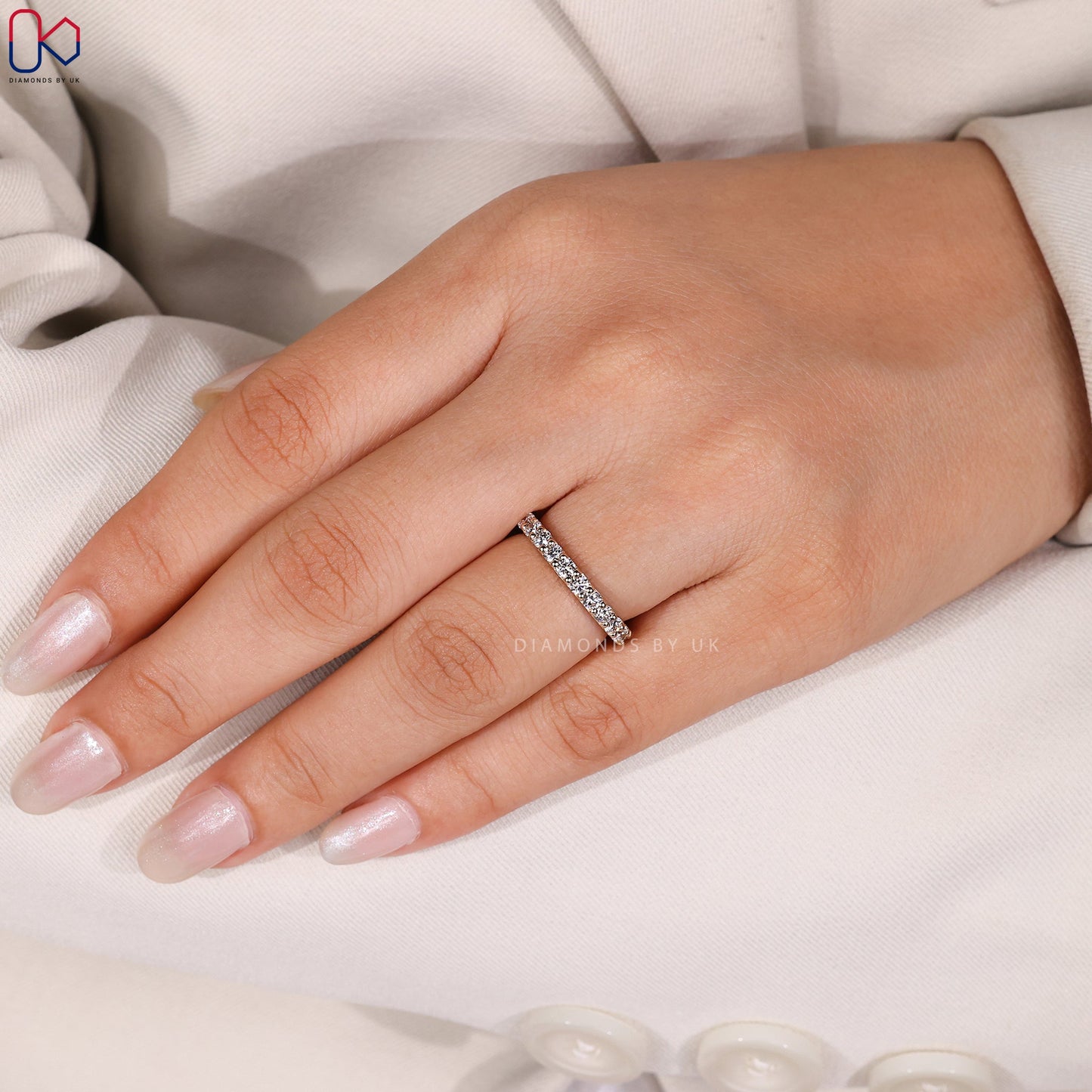 Round Diamond Yellow Gold Eternity Band