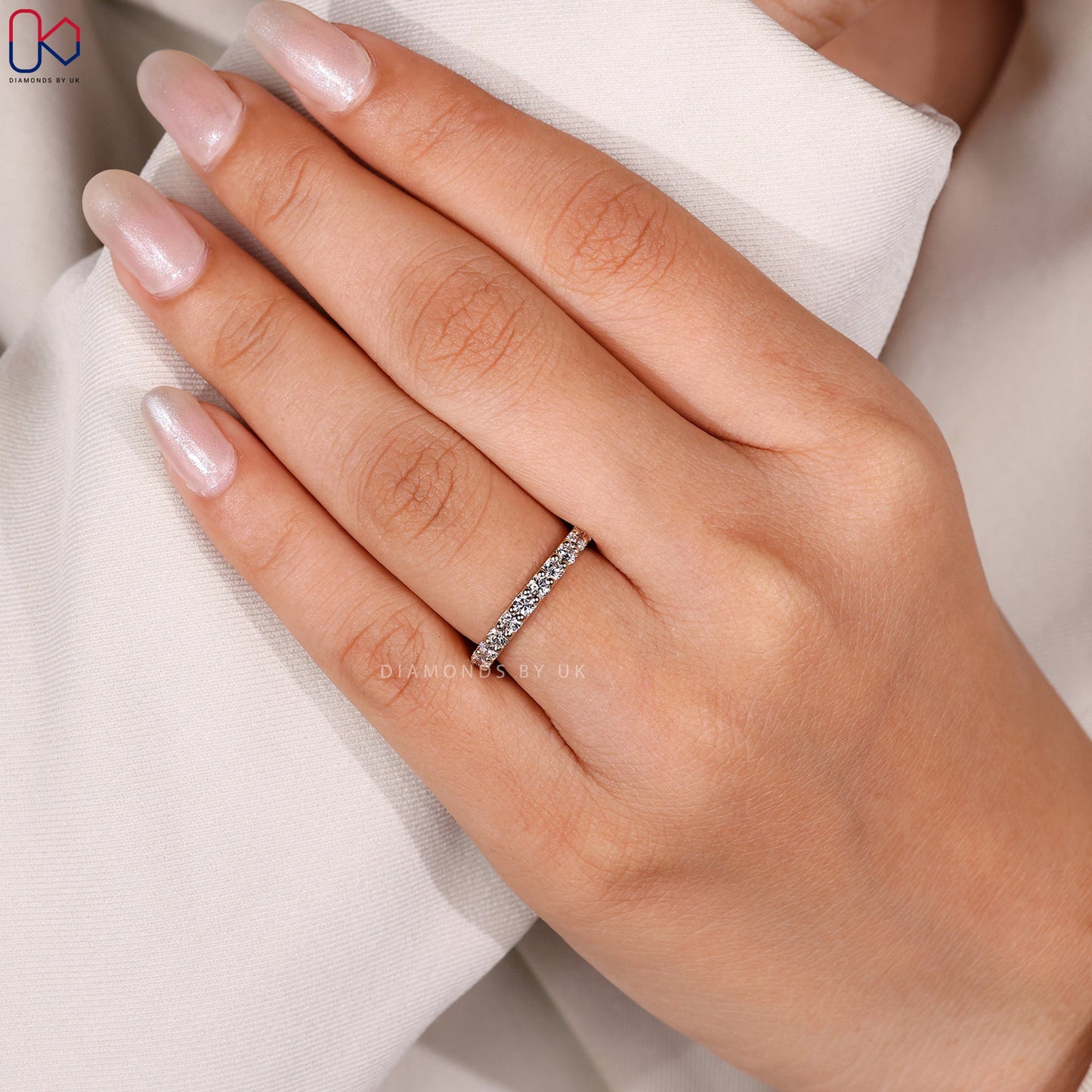Round Diamond Yellow Gold Eternity Band
