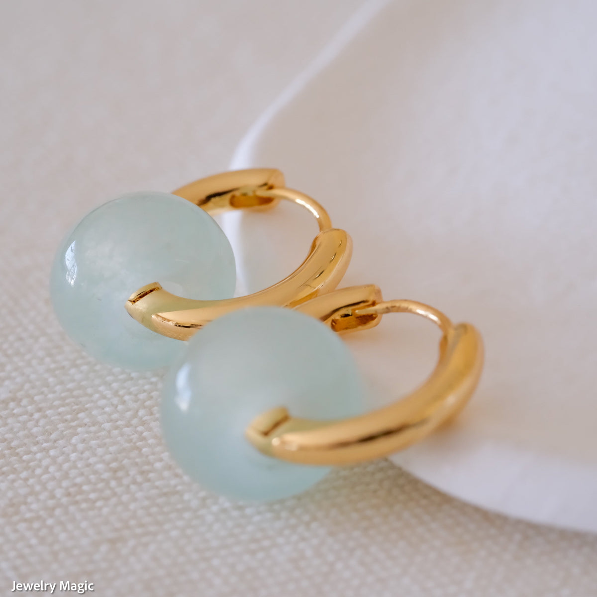 Pale Jade Hoops
